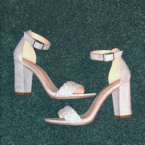 Light blue suede heels